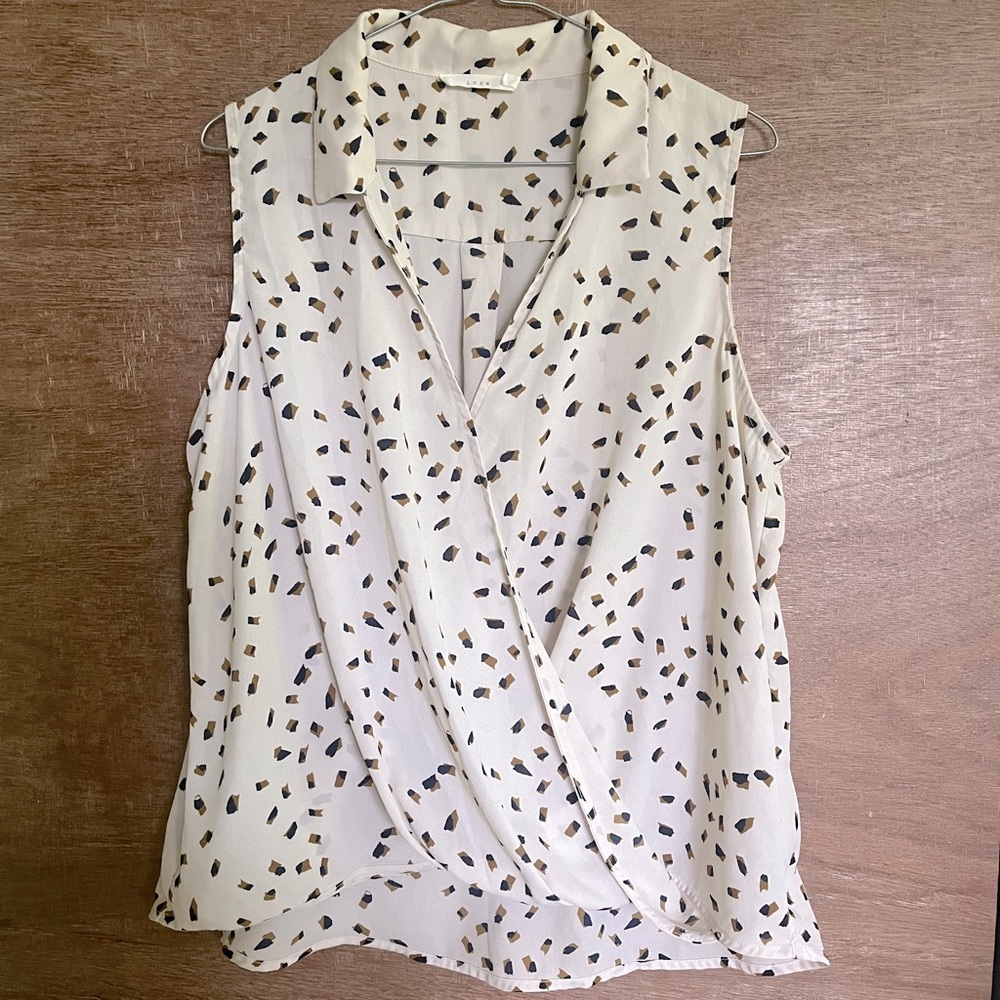 Women’s large sleeveless faux crossover top sleeveless